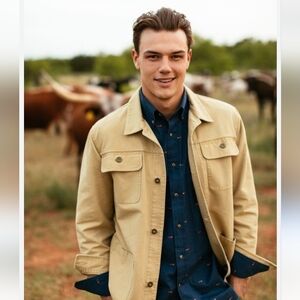 Southern Tide Men's XL Coastal Tan Utility 100% Cotton Work Lightweight Jacket